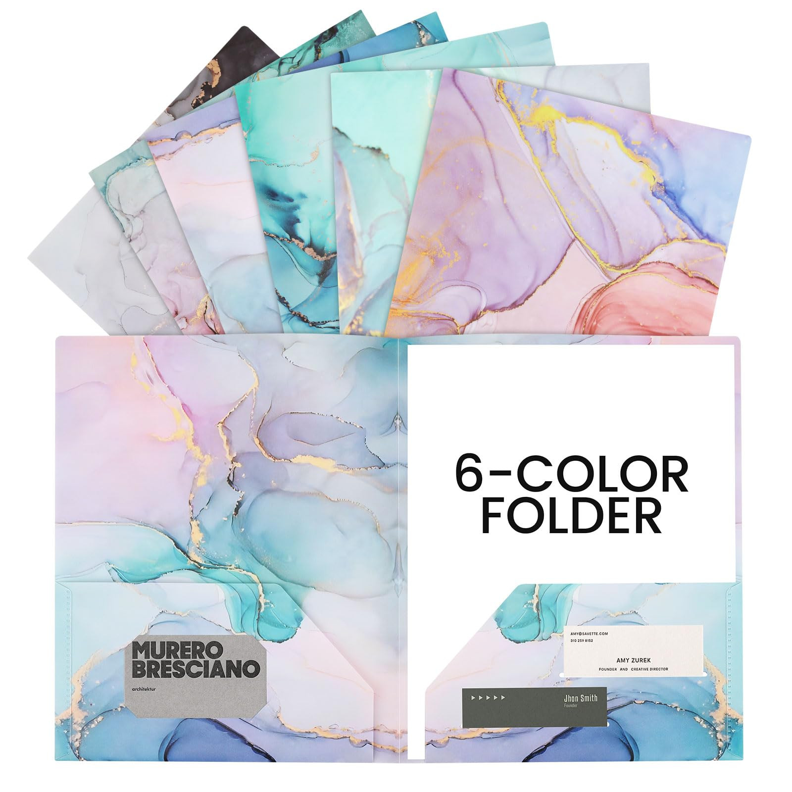 Ddowanx 6 Pack Pocket Folders, Heavy Duty Plastic File Folders with Pockets, Folders for Document... | Amazon (US)