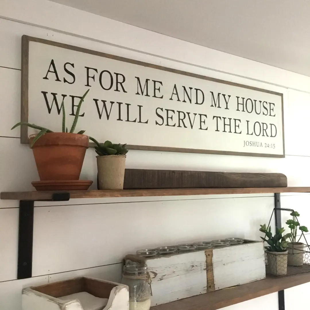 AS FOR Me and My House We Will Serve the Lord - Wooden Sign | Scripture Wood Sign | Painted Bible... | Etsy (US)
