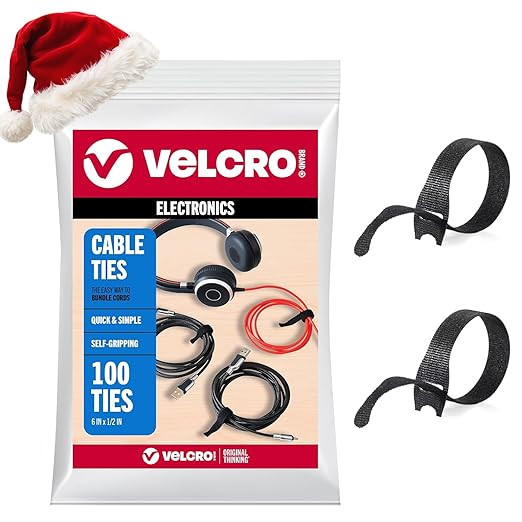 Velcro Brand Reusable Cable Ties – Mens Stocking Stuffers 2025, 100 Pack 6 Inch Cable Managemen... | Amazon (US)
