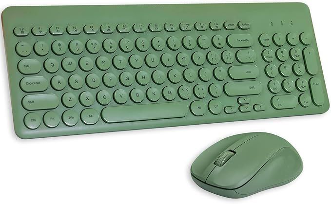 Arcwares Wireless Keyboard and Mouse Combo, Sweet Green Cute Keyboard, 2.4G USB Ergonomic Full-Si... | Amazon (US)