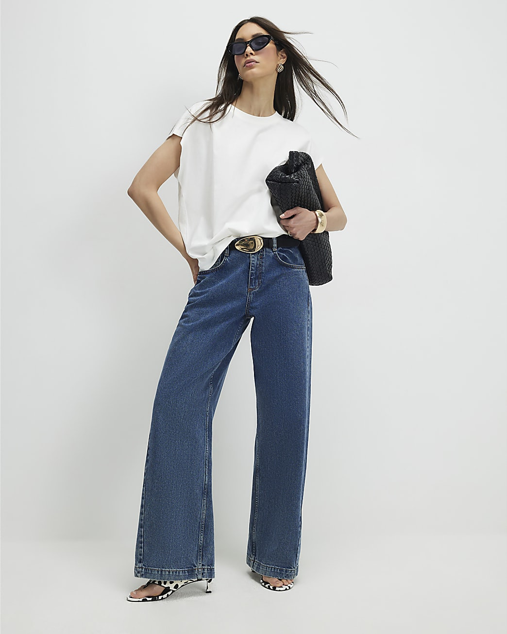 White Short Sleeve Loose Fit Top | River Island UK & IE