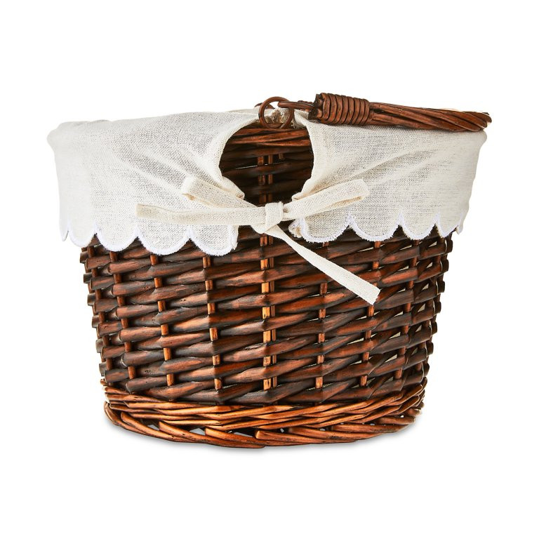 Easter Large Brown Willow Basket with Scallop Liner, by Way To Celebrate | Walmart (US)