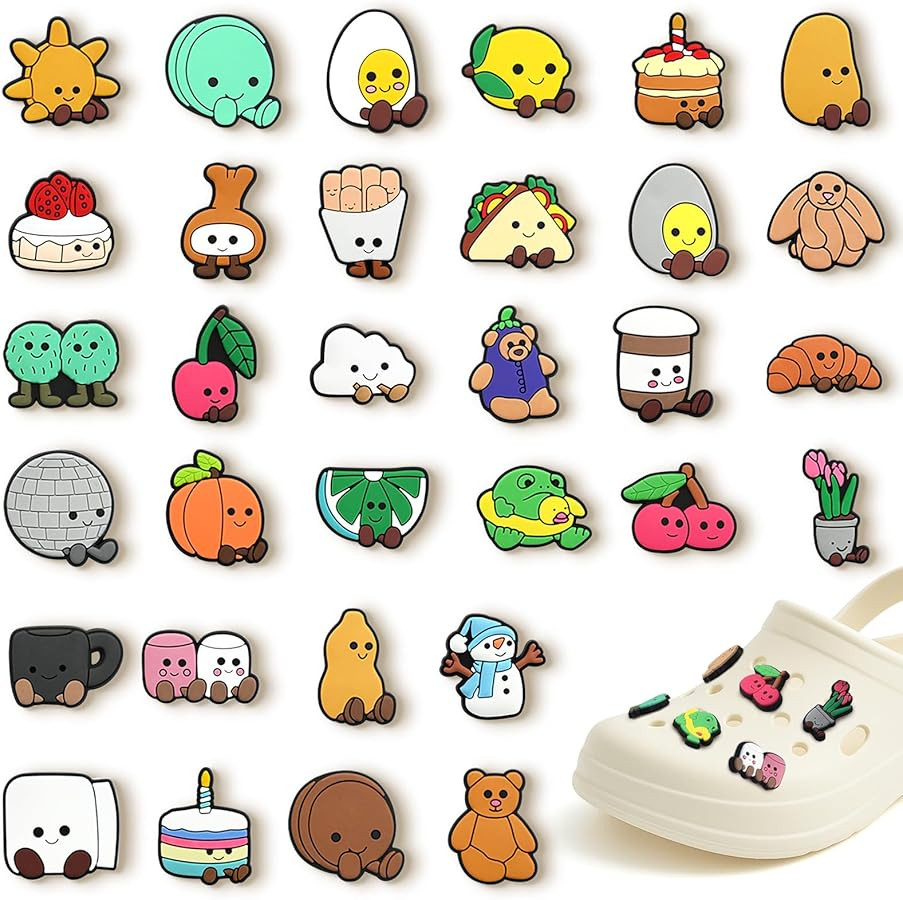 32PCS Charms for Croc, Cartoon Shoes Charms, Shoes Decorations for Girls Boys, Decorative Beach S... | Amazon (UK)