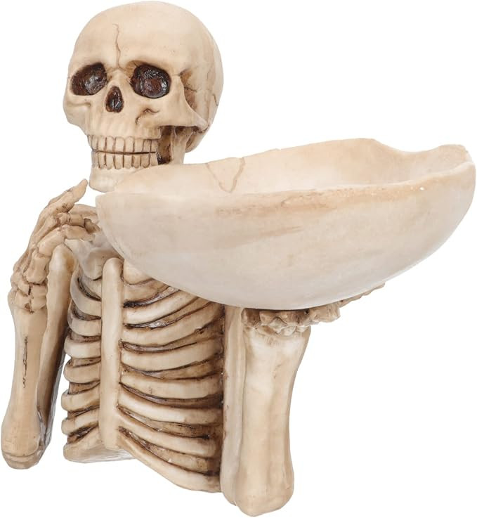Garneck Halloween Skeleton Storage Tray Skeleton Candy Bowl and Holder Resin Gothic Skull Fruit P... | Amazon (US)