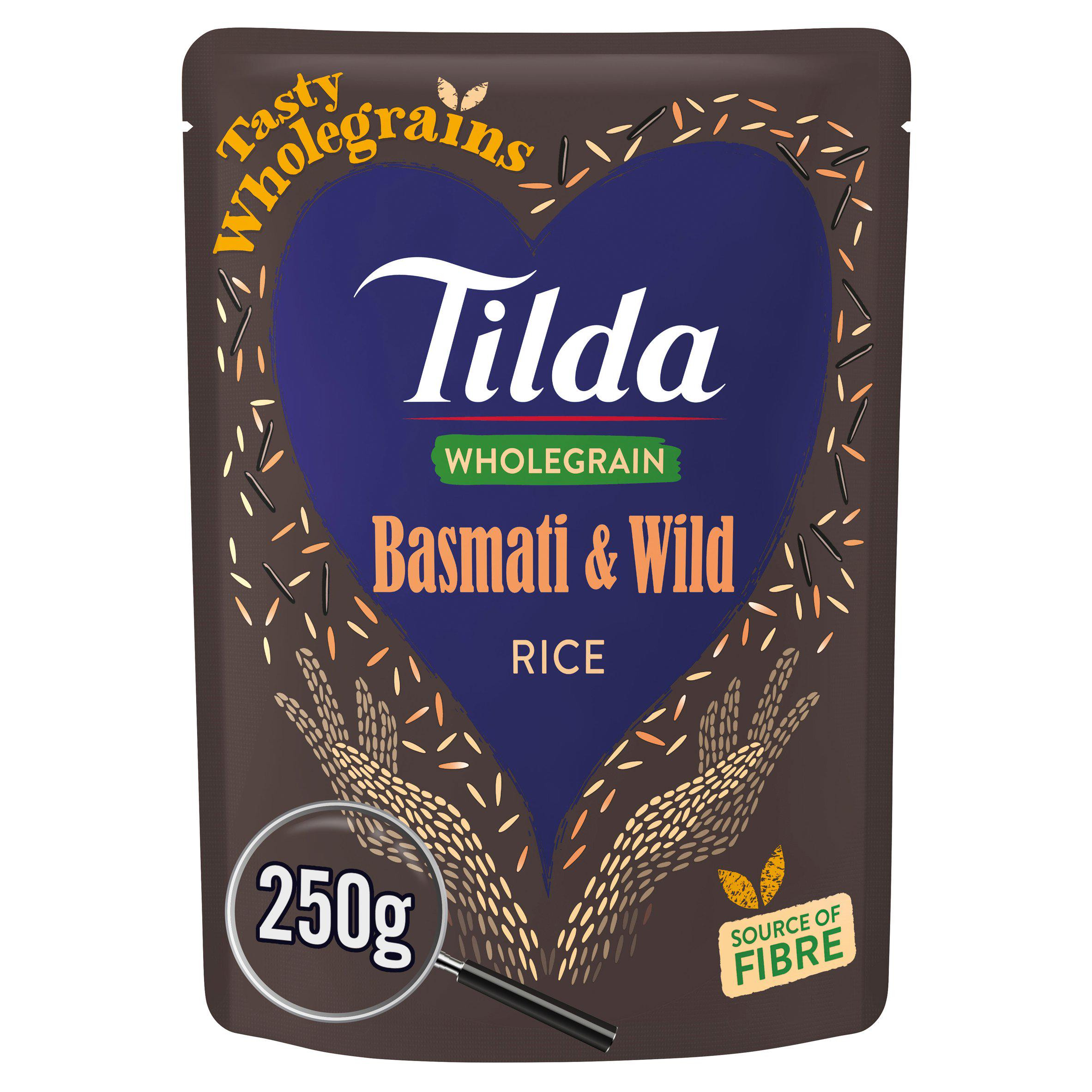 Tilda Microwave Rice Wholegrain Basmati & Wild 250g | Sainsbury's Online