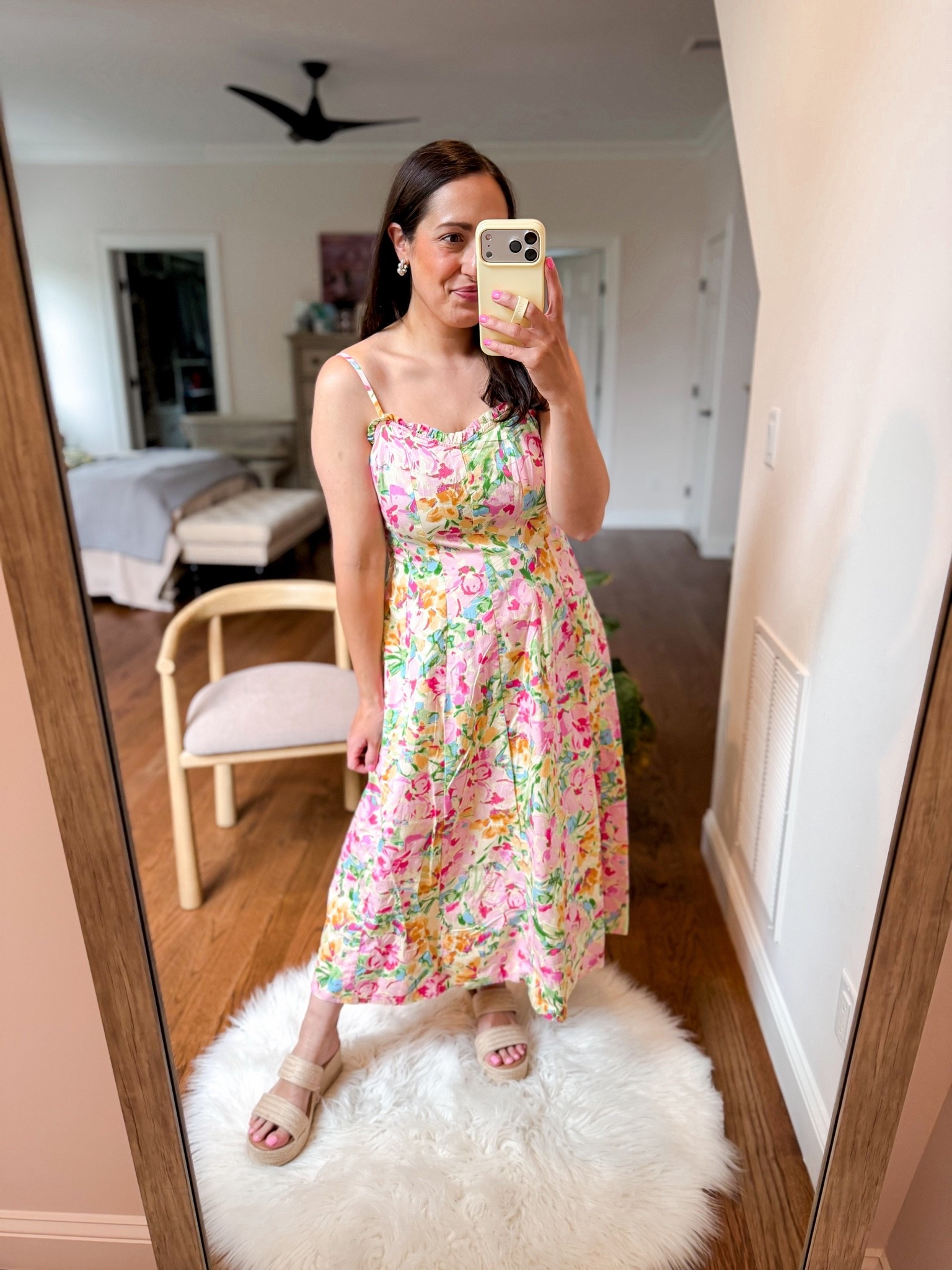 Walmart floral dress
Size medium (could have done a small)

#LTKMothersDay