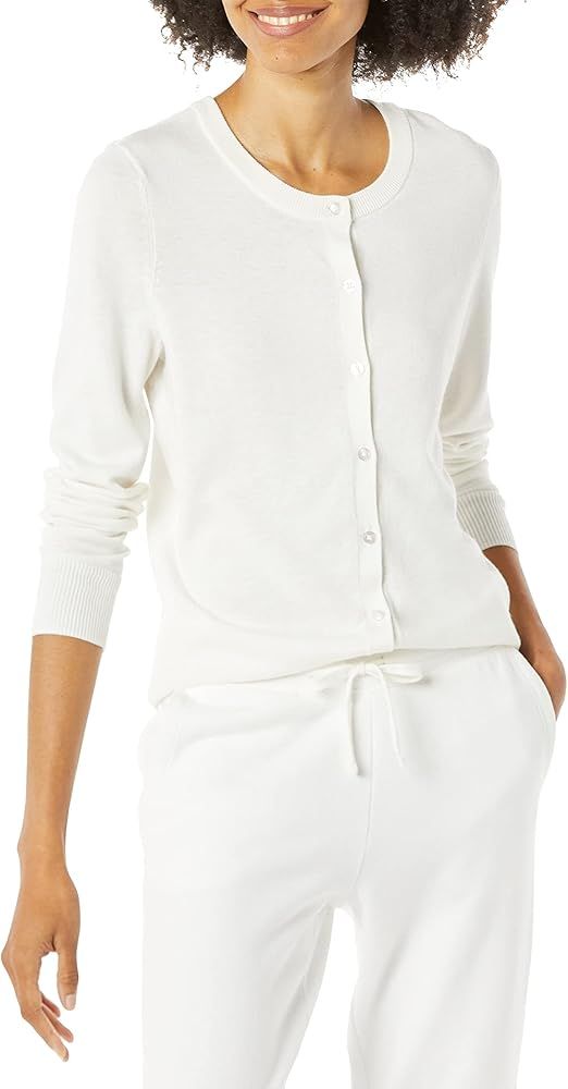 Amazon Essentials Women's Lightweight Crewneck Cardigan Sweater (Available in Plus Size) | Amazon (US)