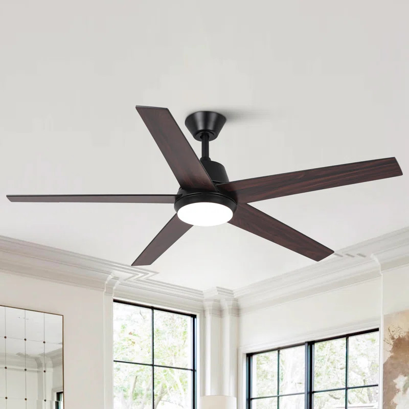 Vaczon 52" 5 - Blade Modern Industrial Ceiling Fan with LED Lights and Remote Control | Wayfair North America