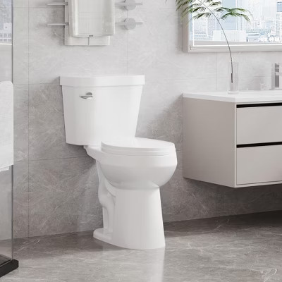 Two-Piece Toilets for Bathrooms, Height 21" Extra Tall, Round with Soft Close Seat, Power Flush 1.28 GPF | Target