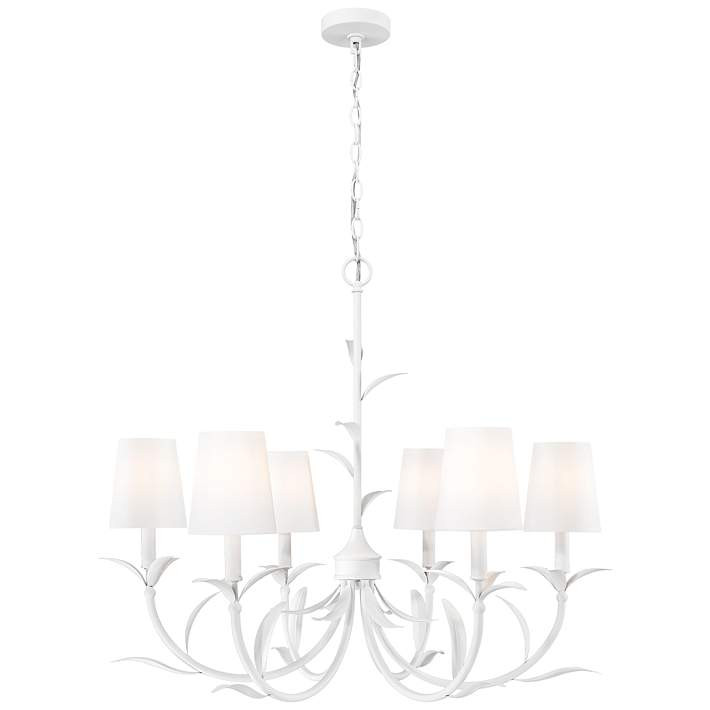 Aslin by Z-Lite 31 inch Textured White 6 Light Chandelier - #2989X | Lamps Plus | Lamps Plus