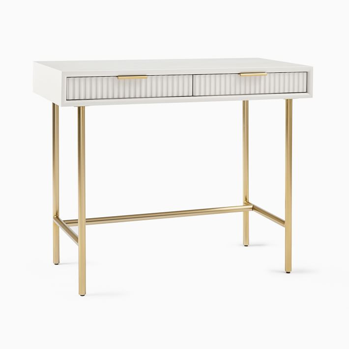 We Quinn Collection Haze/Antique Brass Mini Desk | West Elm (US)