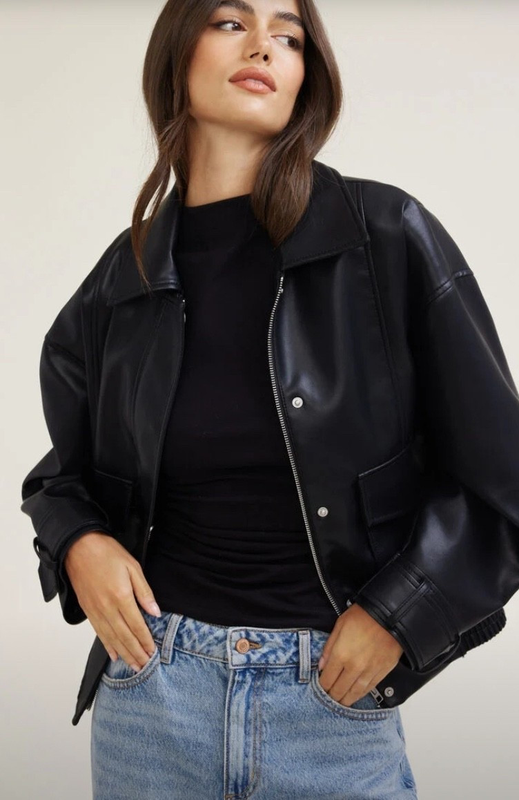 Have been on the hunt for a faux leather bomber aviator jacket and this one from Dynamite gives ultimate cool girl

#LTKcurves #LTKmidsize #LTKstyletip