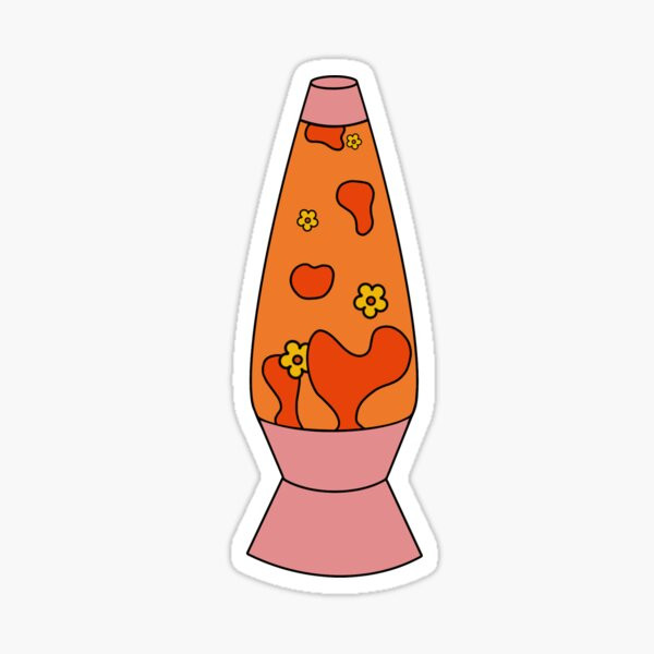 Orange 70s funky retro lava lamp Sticker | Redbubble (US)