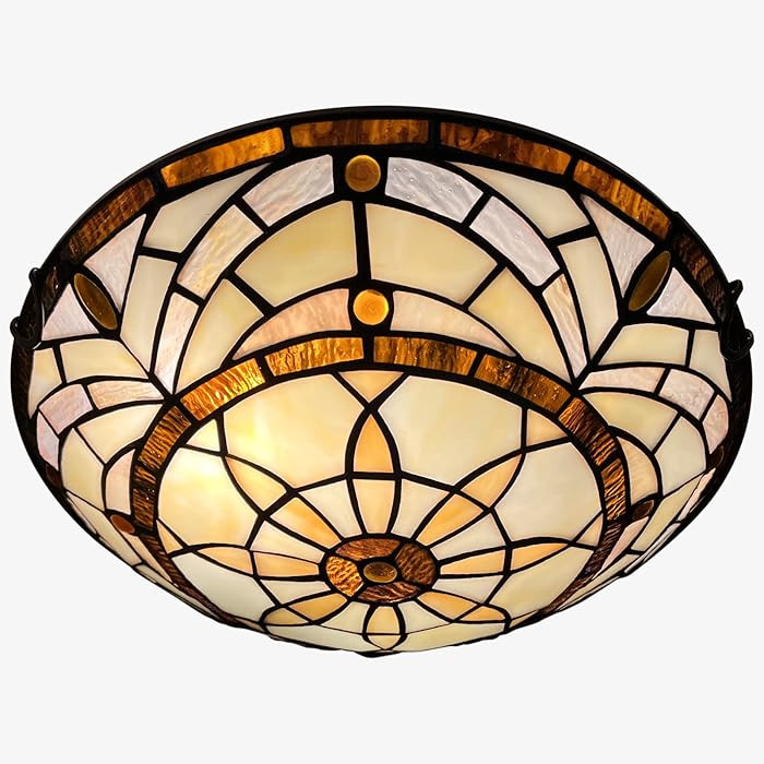 ARTZONE Tiffany Ceiling Lights, Stained Glass Ceiling Light 2-Lights 12 Inch Tiffany Flush Mount ... | Amazon (US)