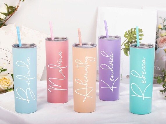 Skinny Tumbler Personalized Tumbler for Bridesmaid Tumbler | Etsy | Etsy (US)