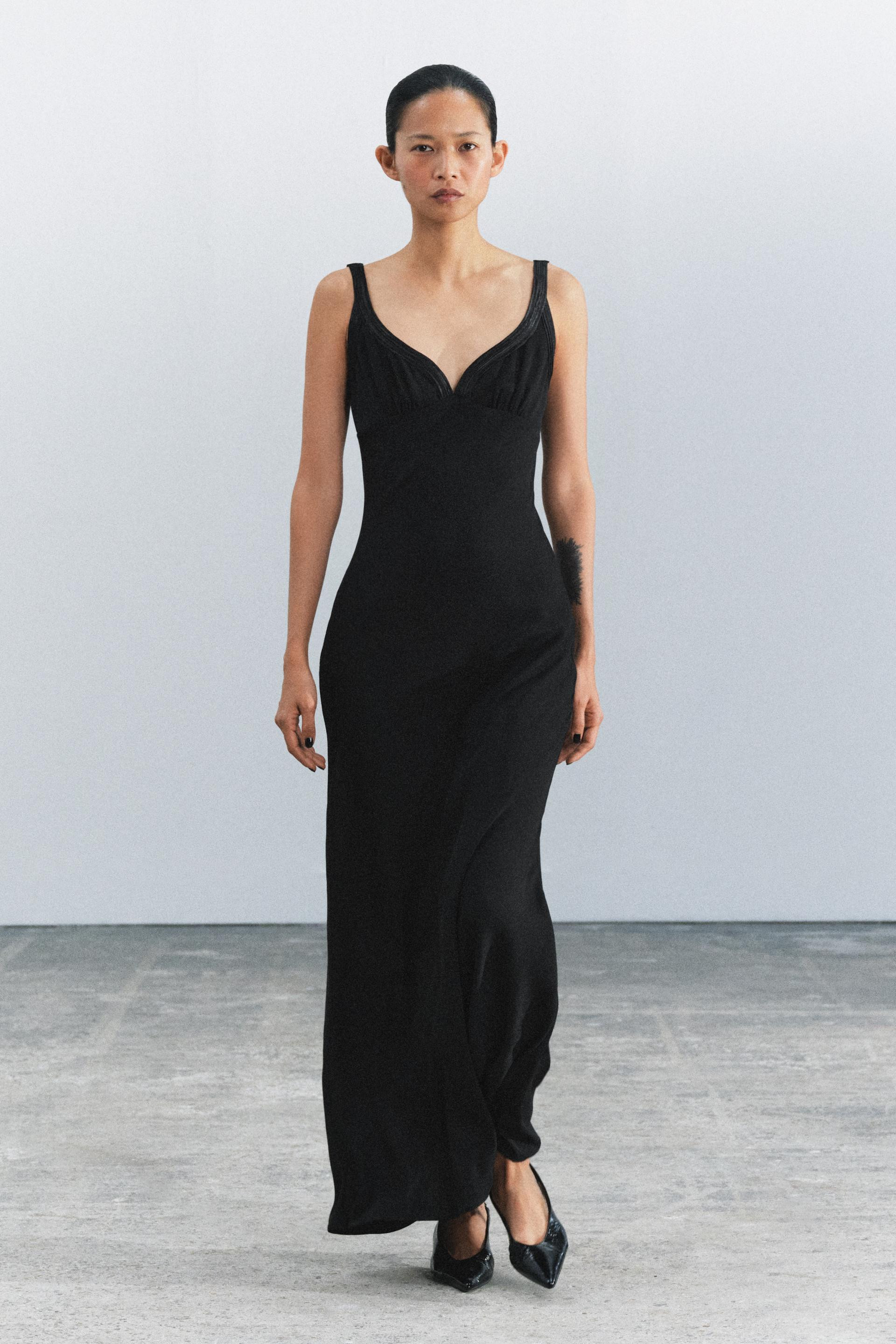 Zara - Zw Collection Long Dress - Russet - M - Woman | Zara US