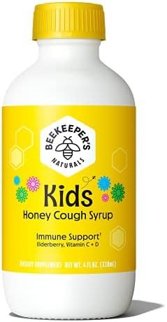 BEEKEEPER'S NATURALS Kids Daytime Honey Cough Syrup - Immune Support with Elderberry, Vitamin C, ... | Amazon (US)