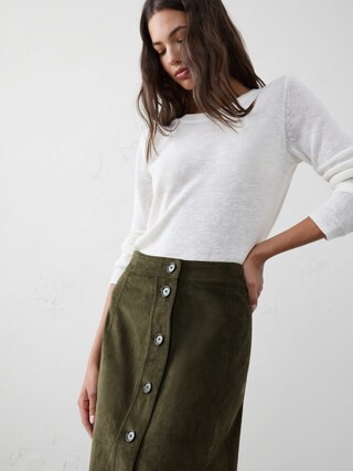 Corduroy Midi Skirt | Banana Republic Factory