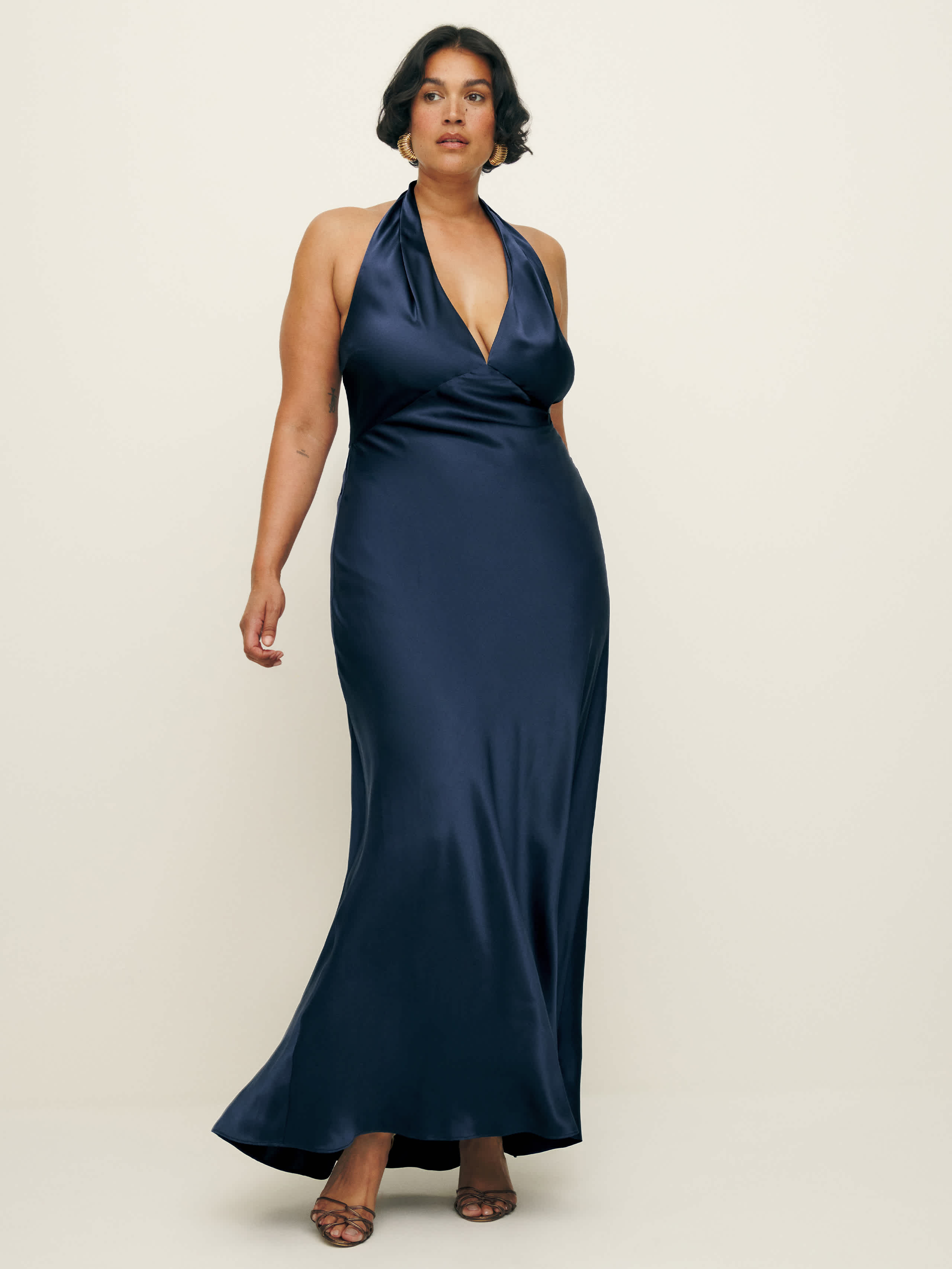 Reformation Daniela Silk Dress Es Blue 16 | Reformation (Global)