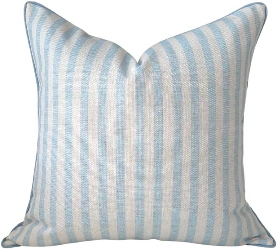 Throw Pillow for Home Harvey Seersucker Style Pillow Cover Coastal Grandmillennial Pillow Cover 2... | Amazon (US)