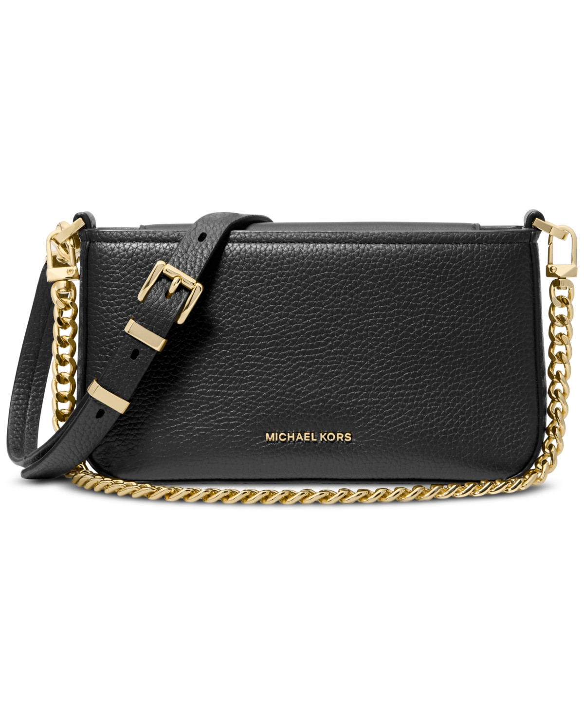 Michael Kors Bryant Small Leather Convertible Crossbody - Black | Macy's