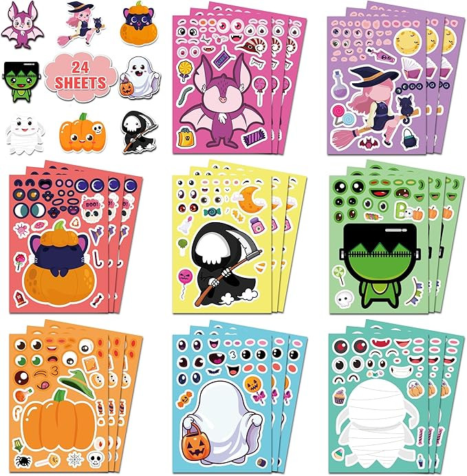 Halloween Party Favors - DIY Crafts Stickers - Halloween Decorations Gifts Activities Party Suppl... | Amazon (US)