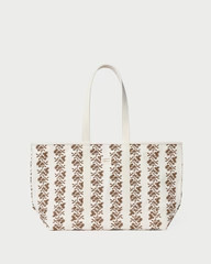 Deanie Natural/Brown Embroidered Tote | Loeffler Randall