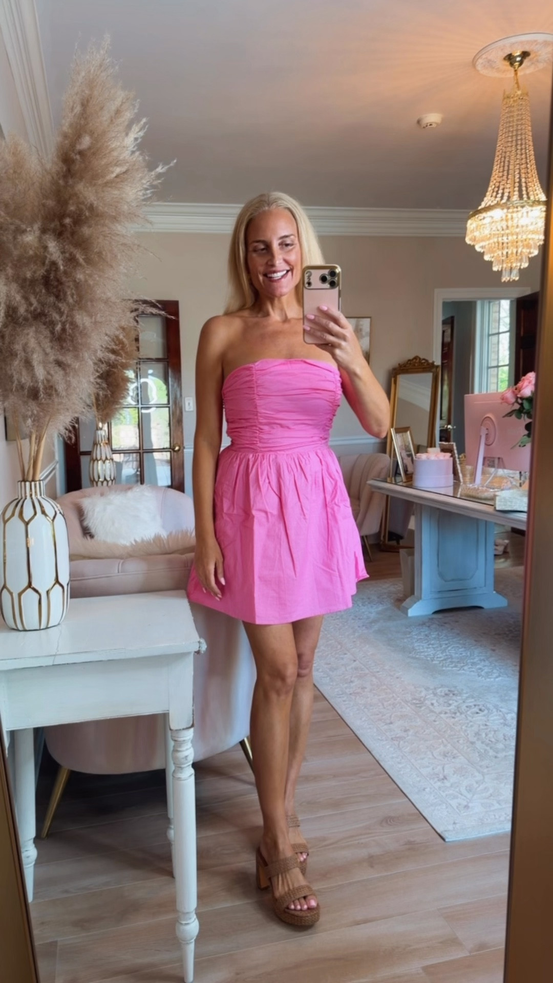 The cutest cotton linen sun dress! I'm wearing a size medium. It's so cute that I have all three colors now. Comes in blue and white too. Must have for Summer.￼

#LTKootd #LTKdayinmylife #LTKgrwm