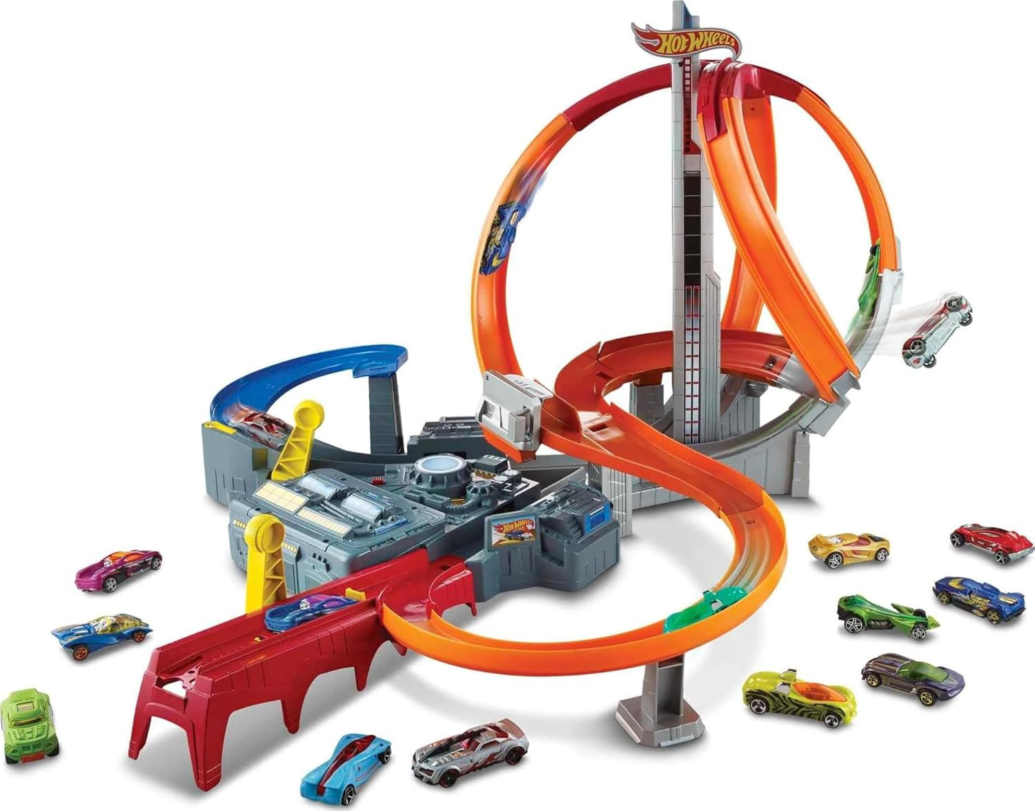 Hot Wheels Toy Car Track Set Spin Storm, 3 Intersections for Crashing & Motorized Booster, 1:64 S... | Amazon (US)