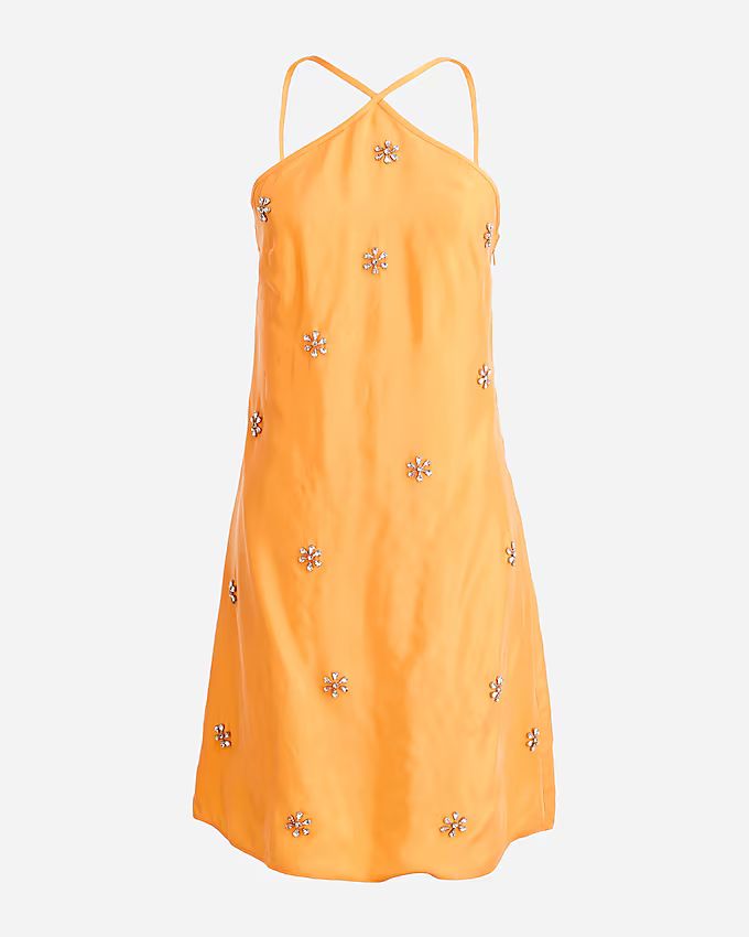 Collection limited-edition embellished halter mini dress in cupro blend | J.Crew US