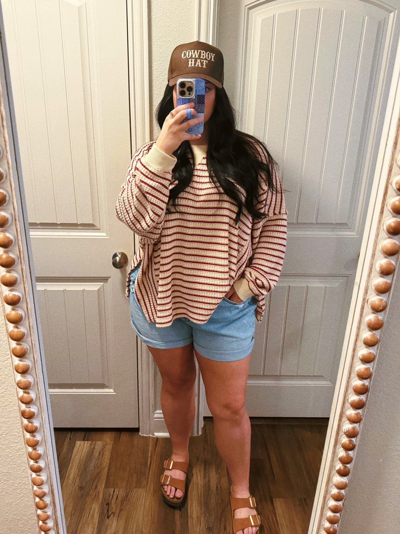 Wearing size large in this top, I’d recommend going down one from your typical size! Hat is custom, linked two Etsy shops that can make it for you any color!! Shoes aren’t available in this color anymore but linked two cute fall options 🧡

#LTKPlusSize #LTKMidsize #LTKFindsUnder50