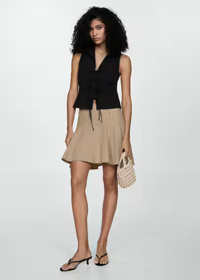 MANGO - Sleeveless blouse with bows black - XS - Woman | Mango (US/MX/AU)
