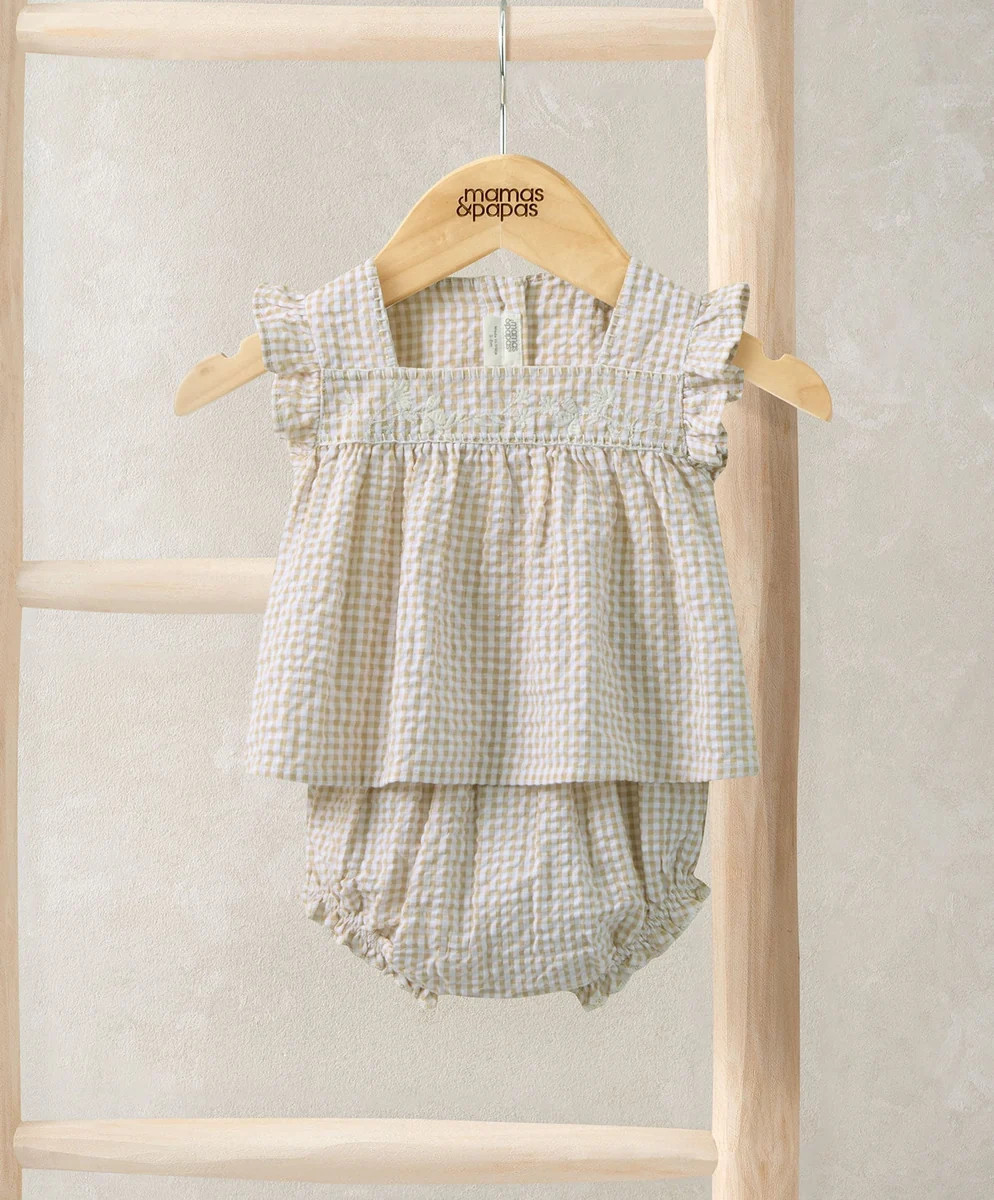 Pink Gingham Blouse & Bloomers | Mamas & Papas