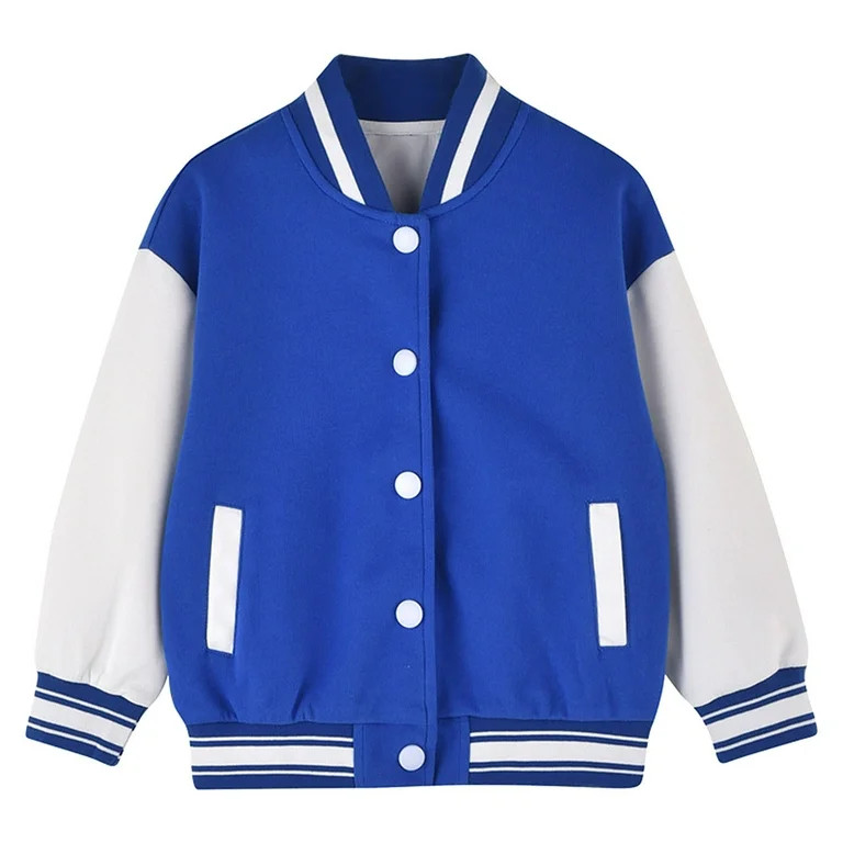 Annhoo Kids Baseball Jacket Boys Girls Long Sleeve Button down Sports Jacket Everyday Casual Scho... | Walmart (US)