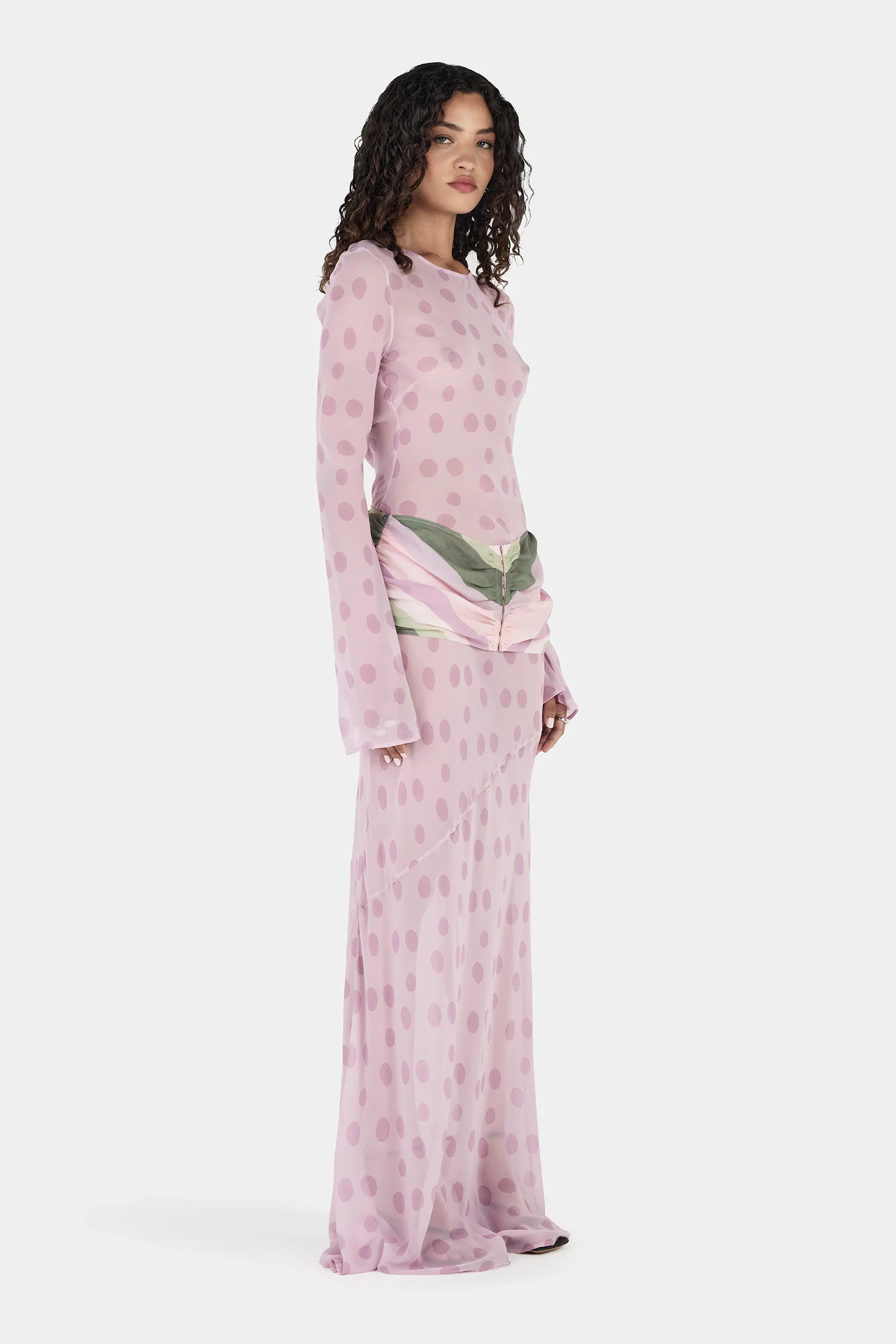 Maven Dress Light Pink Spot | Hansen and Gretel
