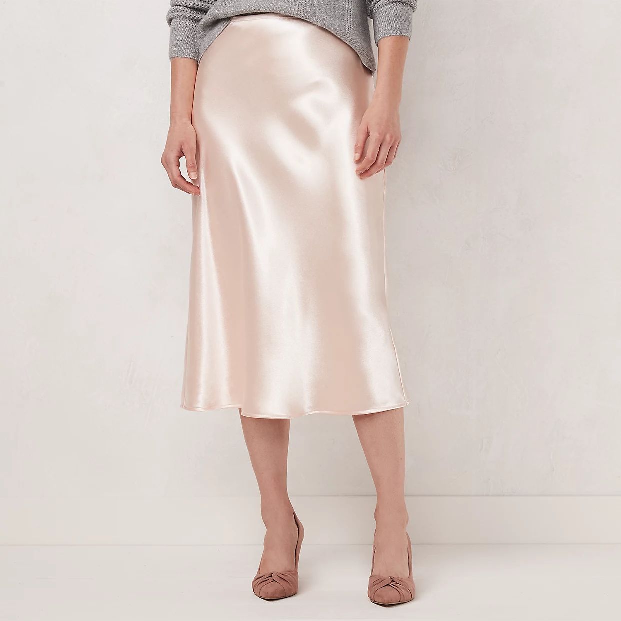 Women's LC Lauren Conrad Satin Slip Midi Skirt | Kohl's