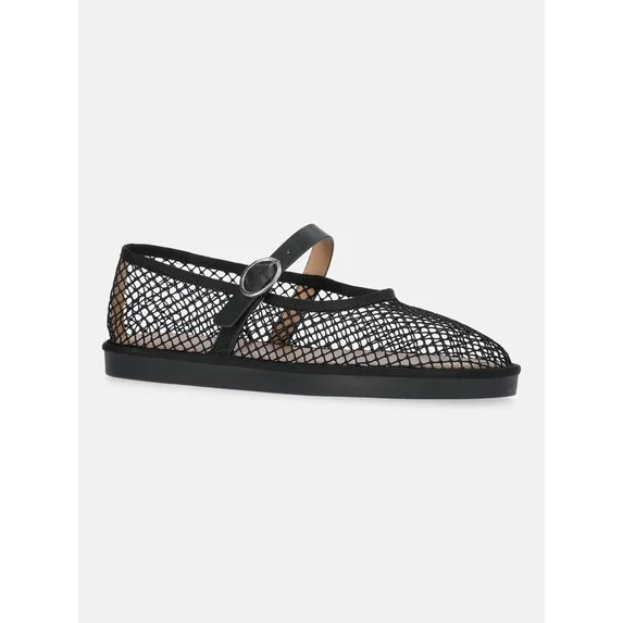 Time and Tru Women's Mesh Mary Jane Flats | Walmart (US)