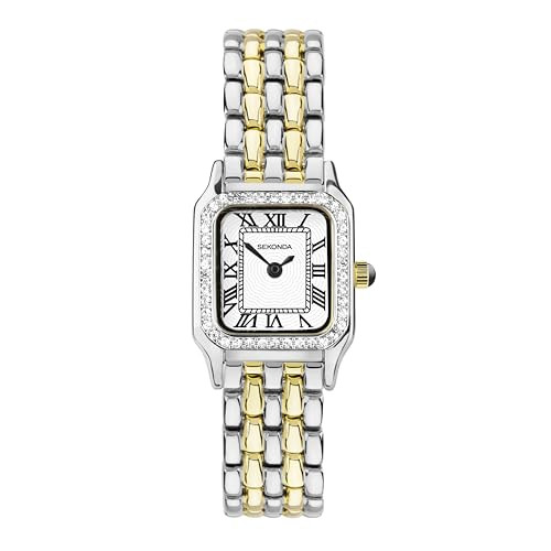 Amazon.com: Sekonda Monica Ladies 20mm Quartz Watch in White with Analogue Display, and Two Tone ... | Amazon (US)