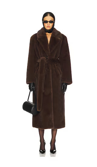 LAMARQUE Darelle Darelle Faux Fur Maxi Coat in Brown. - size XL | Revolve Clothing (Global)