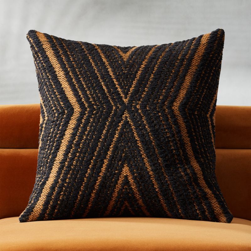 Onca Black Modern Throw Pillow with Feather-Down Insert 23" + Reviews | CB2 | CB2