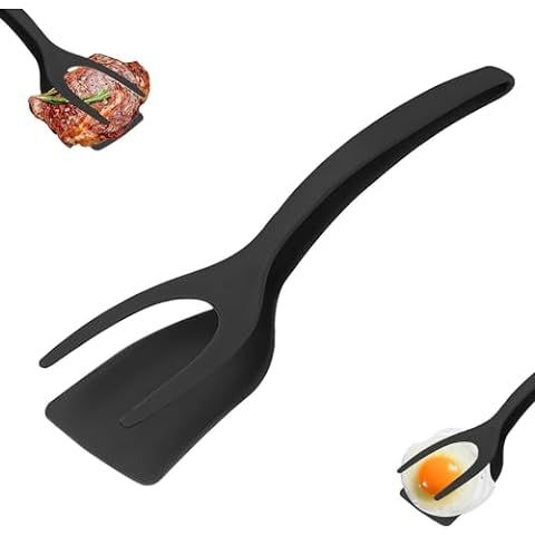 2 in 1 Grip and Flip Spatula Tongs Egg Flipper Tong Pancake Fish French Toast Omelet Making for H... | Amazon (US)