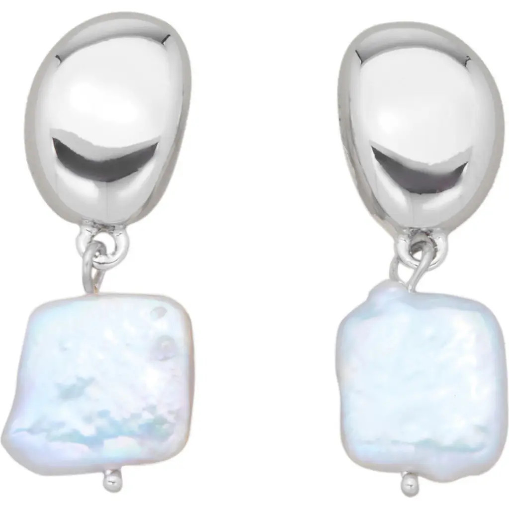 st. Moran Freshwater Pearl Drop Earrings in Silver/white at Nordstrom Rack | Nordstrom Rack