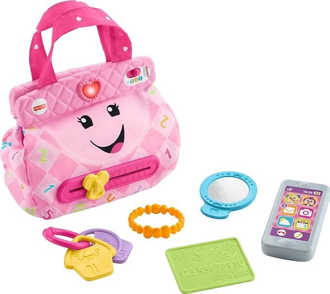 Fisher-Price Laugh & Learn Baby & Toddler Toy My Smart Purse Pretend Dress Up Set With Lights & L... | Amazon (US)