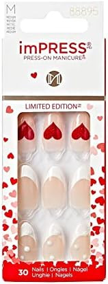 KISS imPRESS Press-On Manicure Limited Edition Valentine Nails, ‘Love Like This’, 30 Count | Amazon (US)
