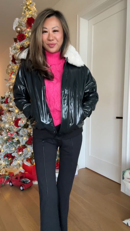 Walmart fashion under $30! Coat is only $21. Wearing a XS. Everything is great for the holidays. Pink sweater, best leggings, Levi's, bodysuit, sweater skirt set size small. Levi's size down one @walmartfashion
#walmartfashion
#walmartpartner

#LTKHoliday #LTKfindsunder50 #LTKstyletip