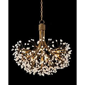 John Richard Quartz 29 1/2"W Gold Leaf 9-Light Chandelier | Lamps Plus