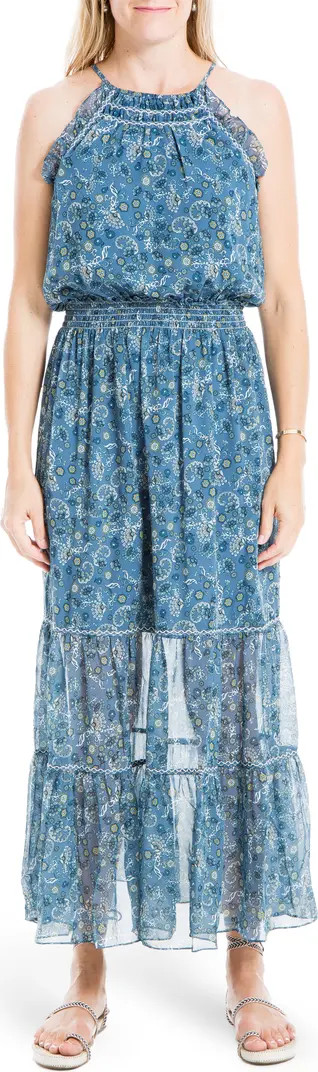 Georgette Smocked Waist Floral Print Maxi Dress | Nordstrom Rack