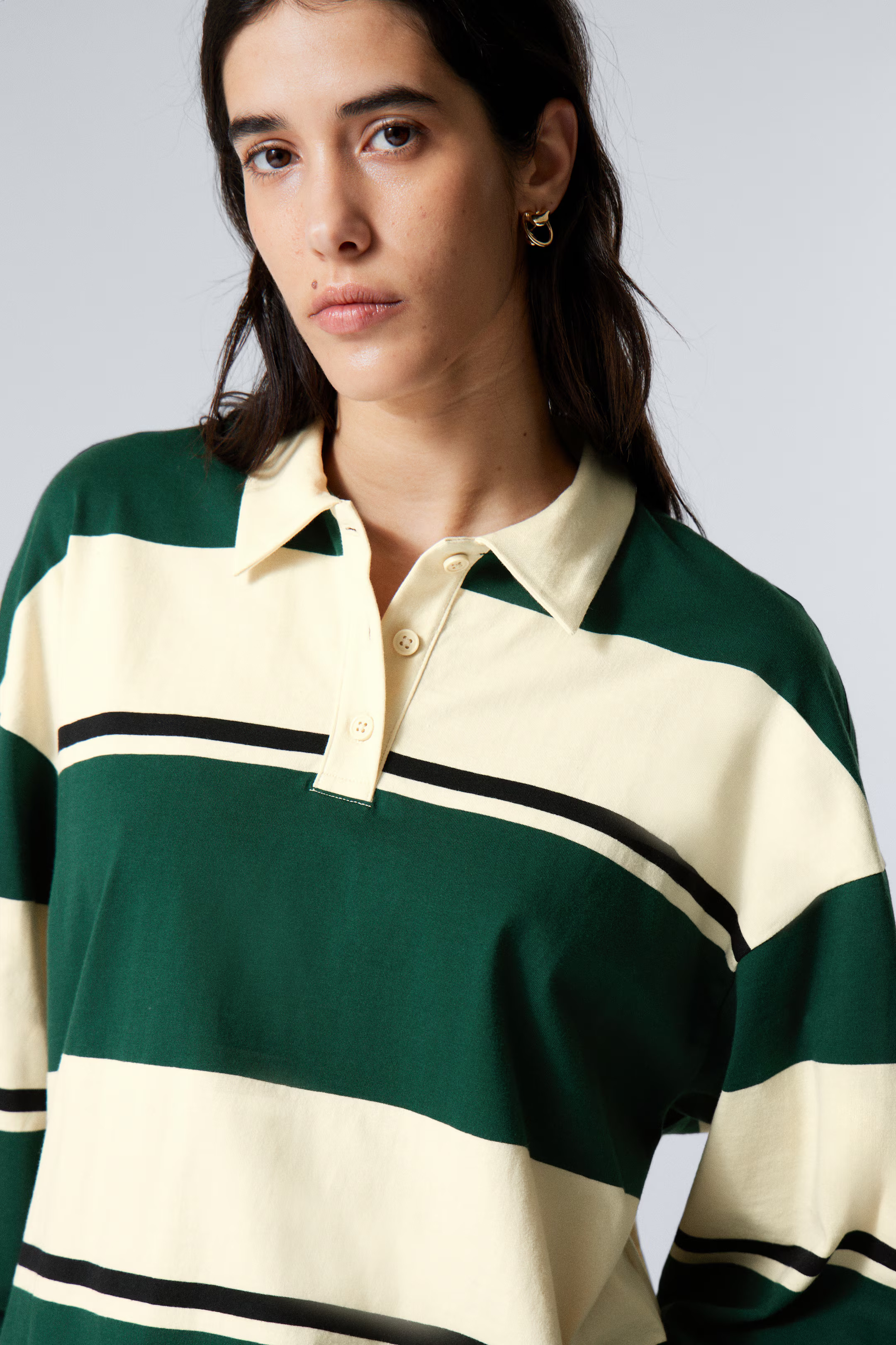Gestreiftes Oversized-Poloshirt | H&M (DE, AT, CH, NL, FI)