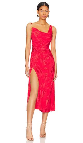 Ilana Midi Dress in Red | Revolve Clothing (Global)