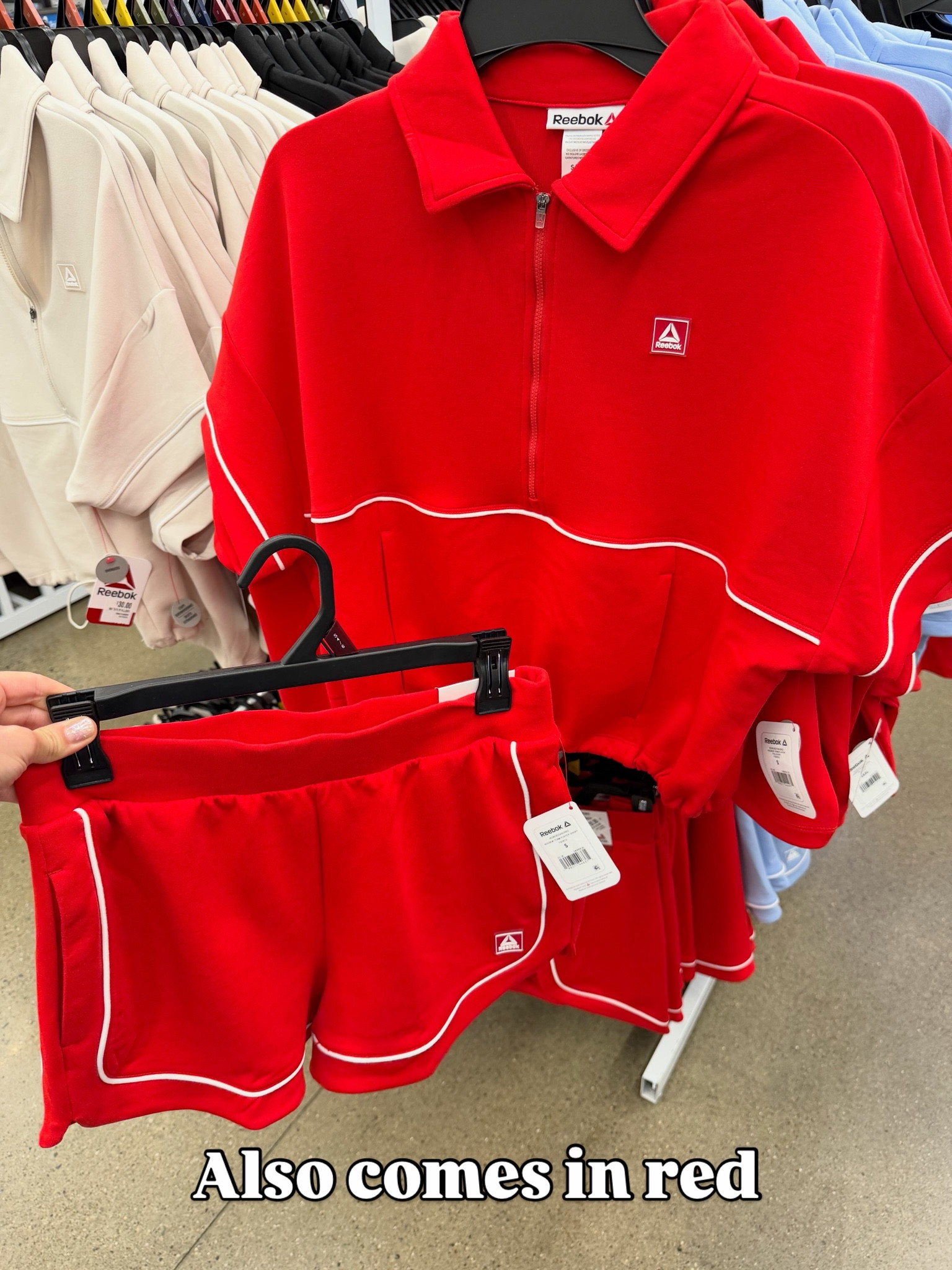 Reebok active short sleeve hoodie pullover and matching shorts, several colors, great quality. #walmartfashion